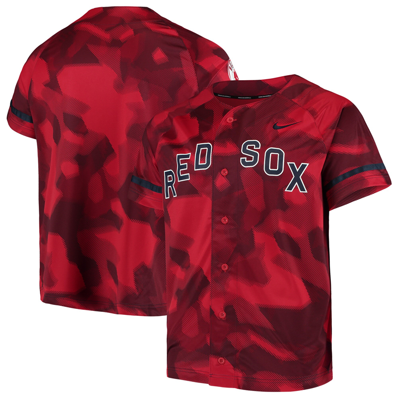 2020 MLB Men Boston Red Sox Nike Red Camo Jersey 1